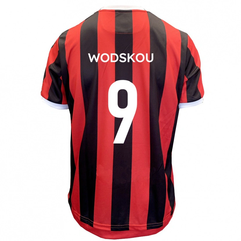 Danxen Heren Ben Wodskou #9 Rood Zwart Uitshirt Uittenue 2025/26 T-Shirt