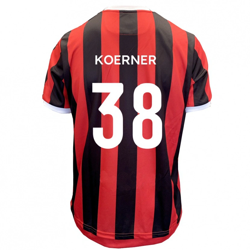 Danxen Heren Corey Koerner #38 Rood Zwart Uitshirt Uittenue 2025/26 T-Shirt