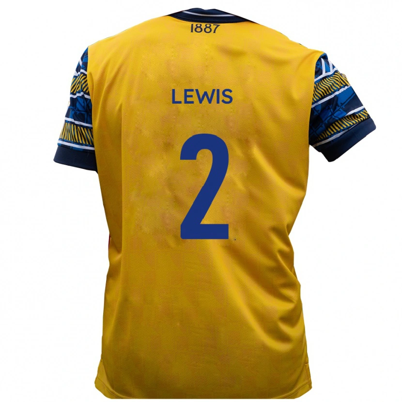 Danxen Heren Jack Lewis #2 Geel Zwart Uitshirt Uittenue 2025/26 T-Shirt
