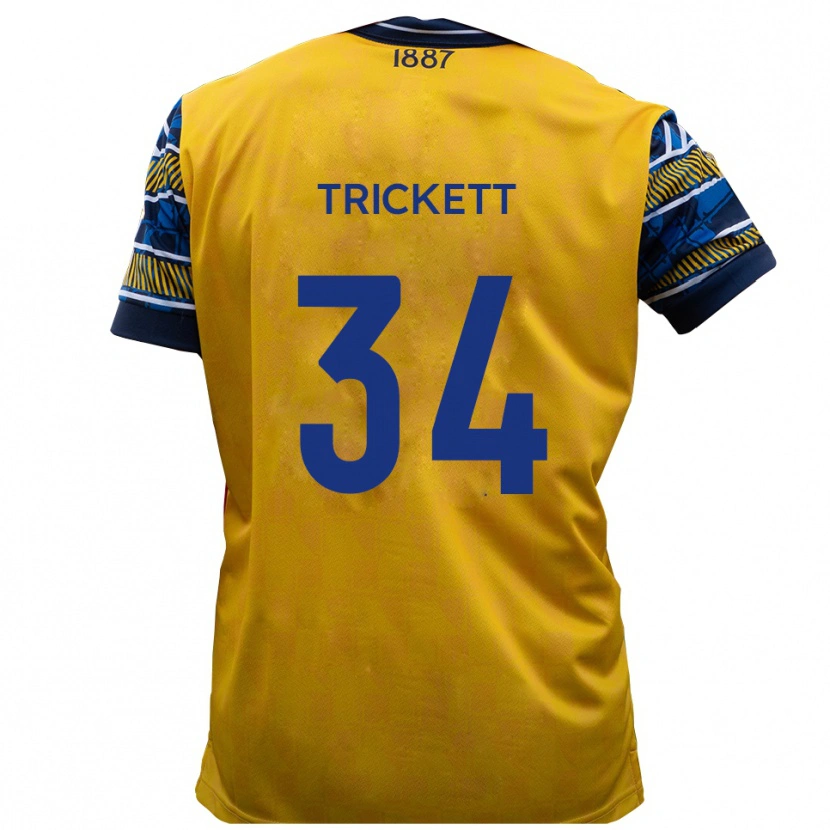 Danxen Heren Joden Trickett #34 Geel Zwart Uitshirt Uittenue 2025/26 T-Shirt