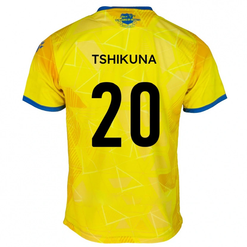 Danxen Heren Nathan Tshikuna #20 Geel Blauw Uitshirt Uittenue 2025/26 T-Shirt