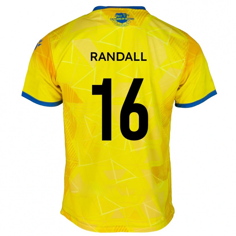 Danxen Heren Will Randall #16 Geel Blauw Uitshirt Uittenue 2025/26 T-Shirt