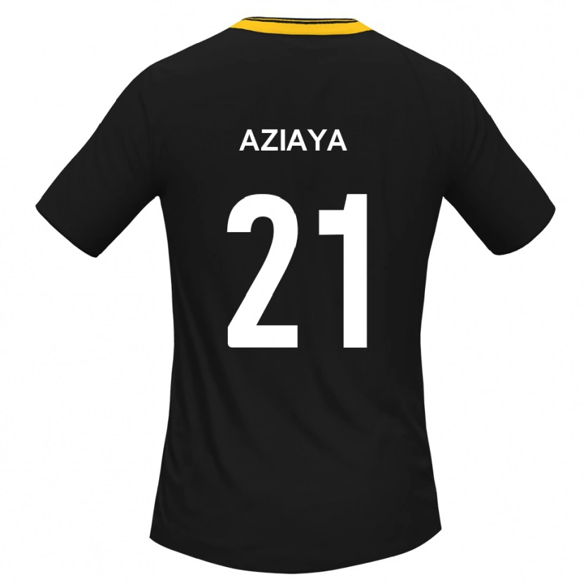 Danxen Heren David Aziaya #21 Zwart Geel Uitshirt Uittenue 2025/26 T-Shirt