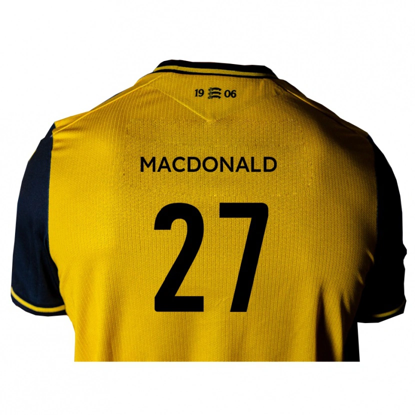 Danxen Heren Beau Macdonald #27 Geel Zwart Uitshirt Uittenue 2025/26 T-Shirt