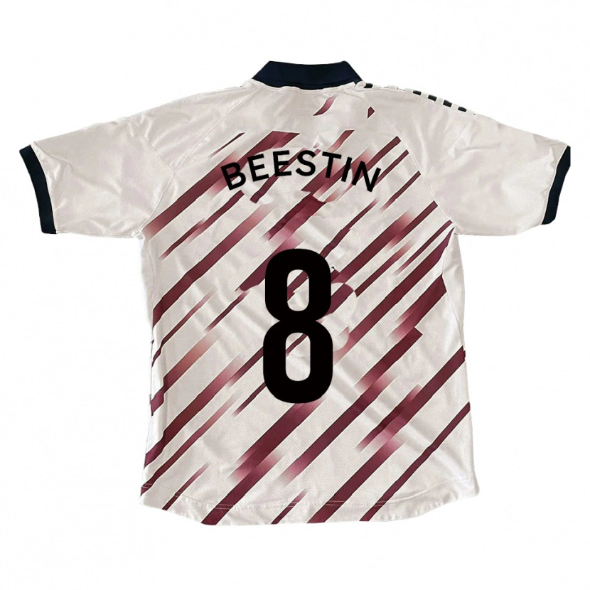 Danxen Heren Alfie Beestin #8 Wit Rood Uitshirt Uittenue 2025/26 T-Shirt