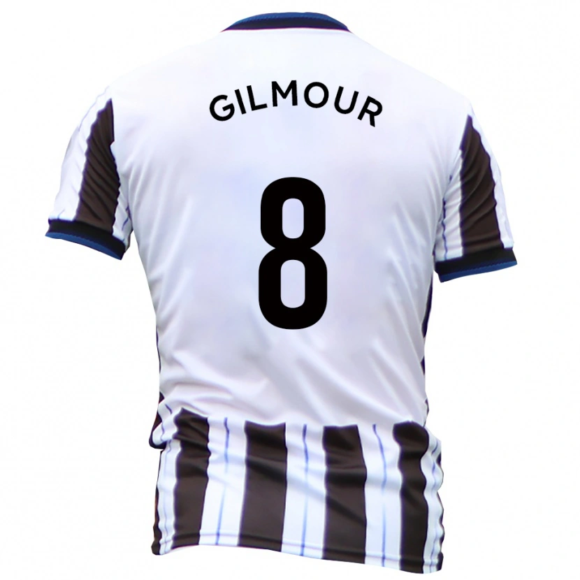 Danxen Heren Harvey Gilmour #8 Wit Zwart Uitshirt Uittenue 2025/26 T-Shirt