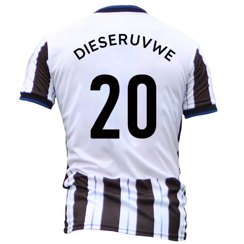 Danxen Heren Emmanuel Dieseruvwe #20 Wit Zwart Uitshirt Uittenue 2025/26 T-Shirt