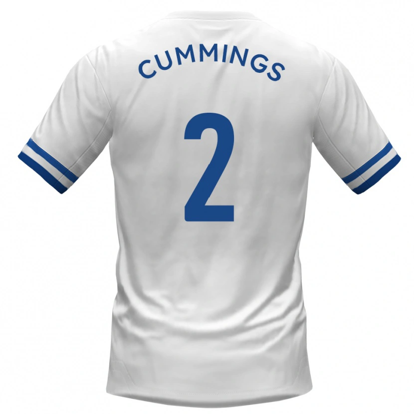 Danxen Heren Jo Cummings #2 Wit Blauw Uitshirt Uittenue 2025/26 T-Shirt