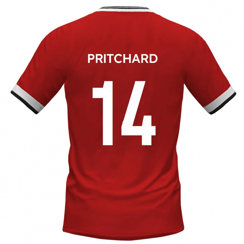 Danxen Heren Harry Pritchard #14 Wit Zwart Uitshirt Uittenue 2025/26 T-Shirt
