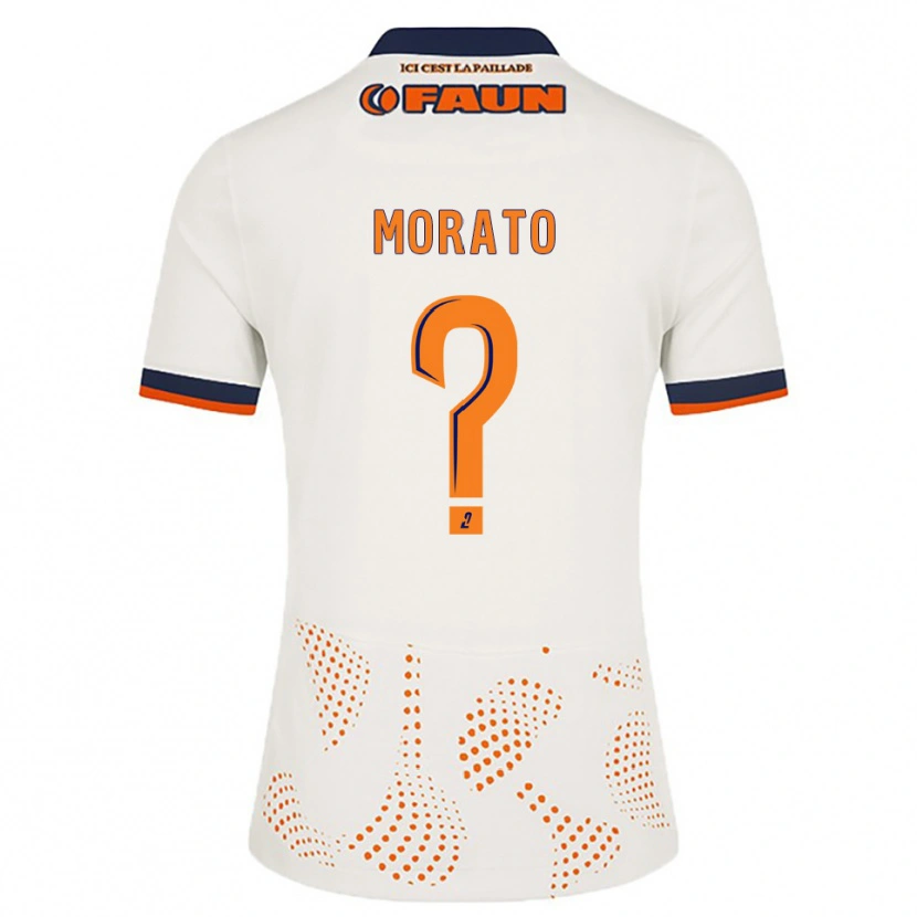 Danxen Heren Pablo Morato #0 Wit Oranje Uitshirt Uittenue 2025/26 T-Shirt