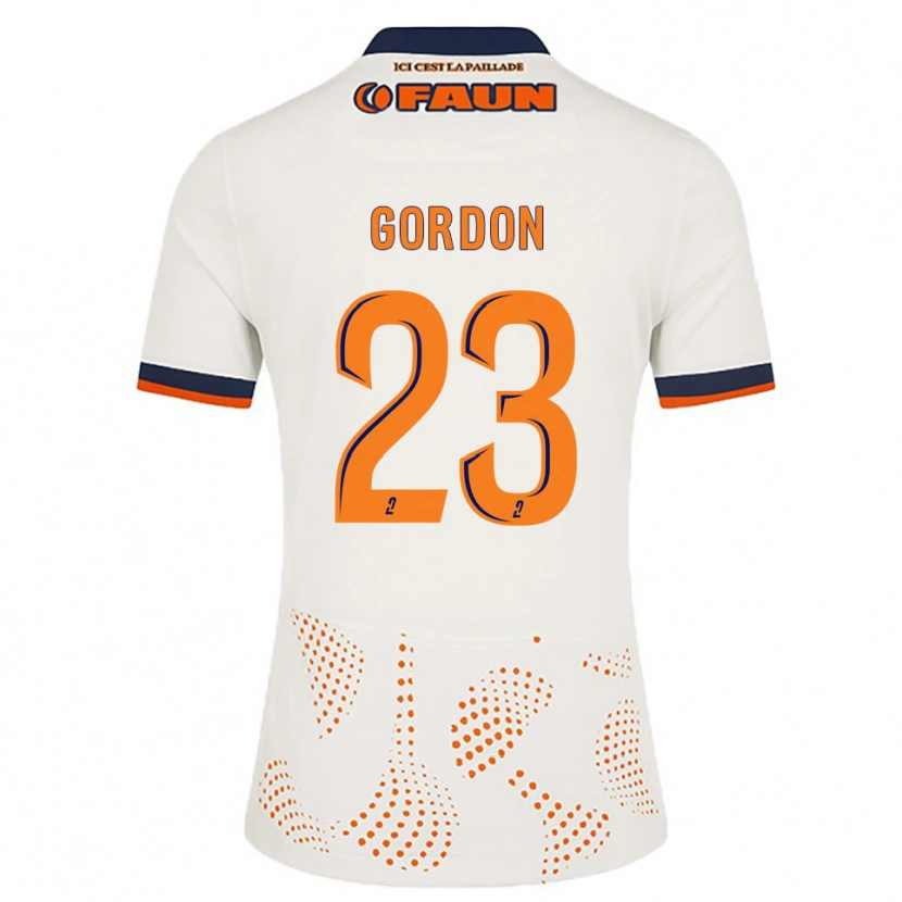 Danxen Heren Sh'nia Gordon #23 Wit Oranje Uitshirt Uittenue 2025/26 T-Shirt