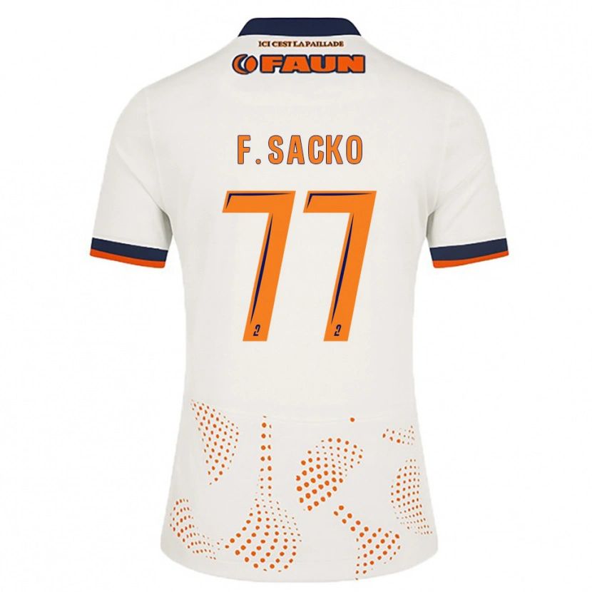 Danxen Heren Falaye Sacko #77 Wit Oranje Uitshirt Uittenue 2025/26 T-Shirt