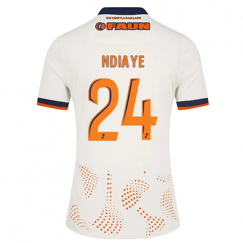 Danxen Heren Junior Ndiaye #24 Wit Oranje Uitshirt Uittenue 2025/26 T-Shirt