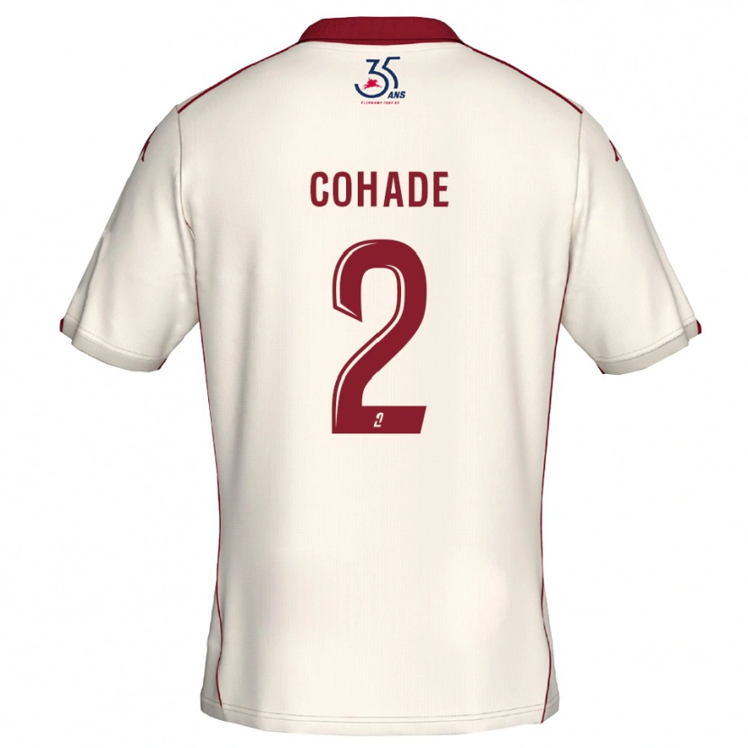 Danxen Heren Mathis Cohade #2 Wit Bourgondisch Uitshirt Uittenue 2025/26 T-Shirt