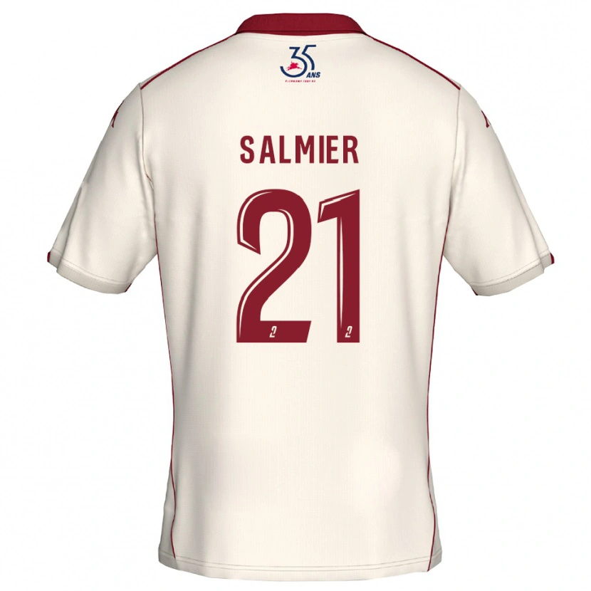 Danxen Heren Yoann Salmier #21 Wit Bourgondisch Uitshirt Uittenue 2025/26 T-Shirt