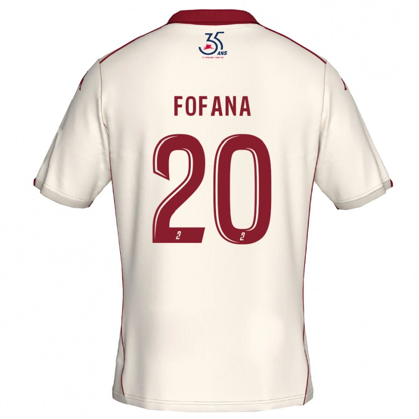 Danxen Heren Oumou Fofana #20 Wit Bourgondisch Uitshirt Uittenue 2025/26 T-Shirt