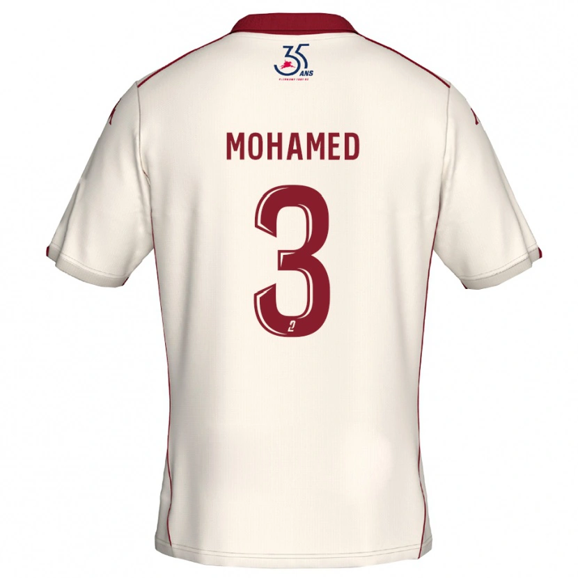 Danxen Heren Yassine Mohamed #3 Wit Bourgondisch Uitshirt Uittenue 2025/26 T-Shirt