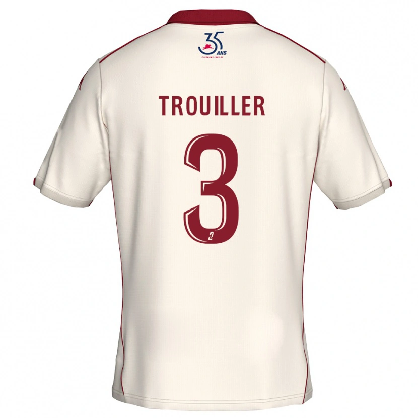 Danxen Heren Fantine Trouiller #3 Wit Bourgondisch Uitshirt Uittenue 2025/26 T-Shirt