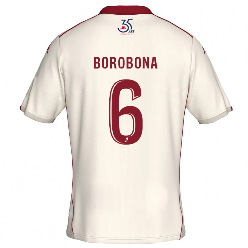 Danxen Heren Uchaël Borobona #6 Wit Bourgondisch Uitshirt Uittenue 2025/26 T-Shirt