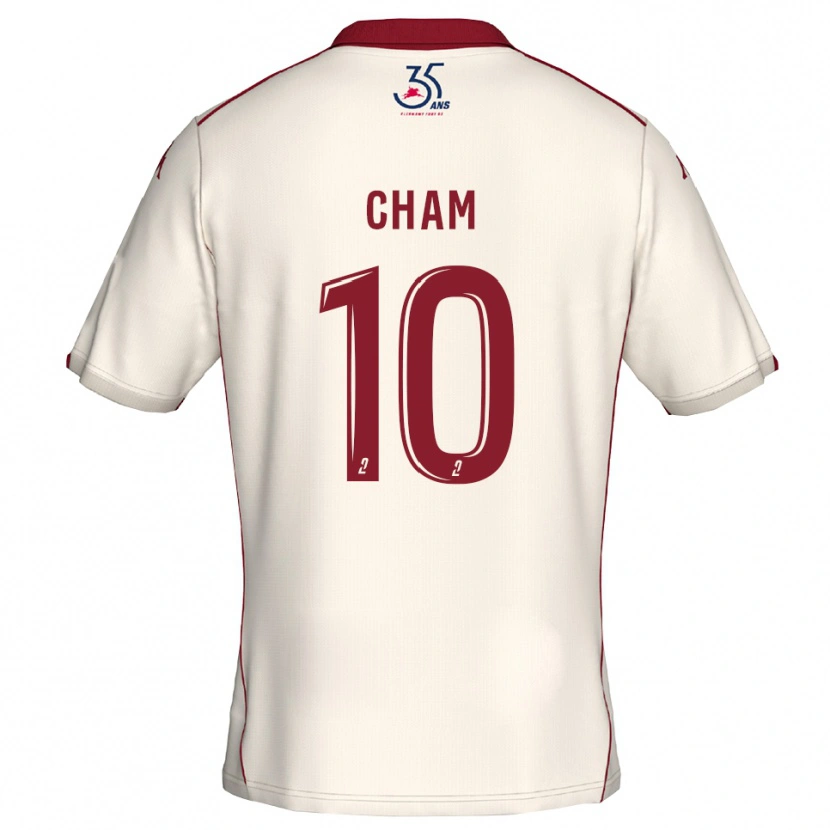 Danxen Heren Muhammed Cham #10 Wit Bourgondisch Uitshirt Uittenue 2025/26 T-Shirt