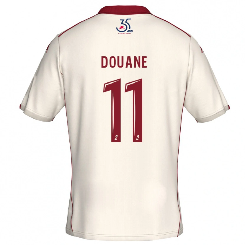 Danxen Heren Maïdine Douane #11 Wit Bourgondisch Uitshirt Uittenue 2025/26 T-Shirt