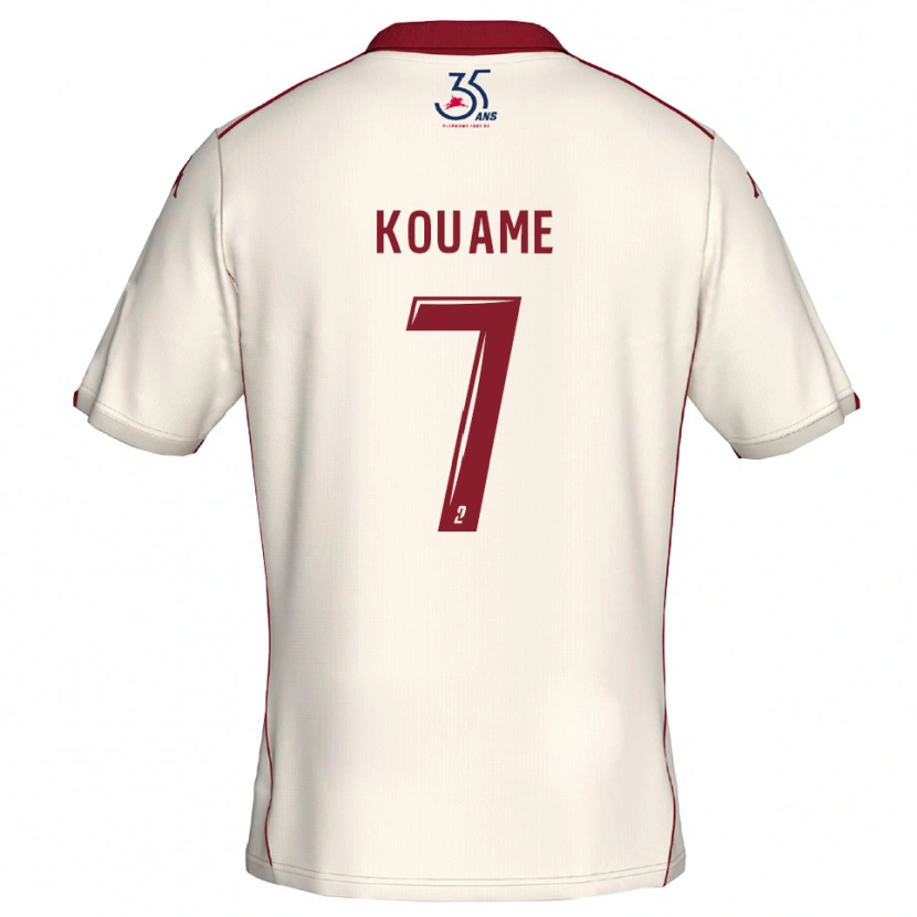 Danxen Heren Loïc Kouame #7 Wit Bourgondisch Uitshirt Uittenue 2025/26 T-Shirt