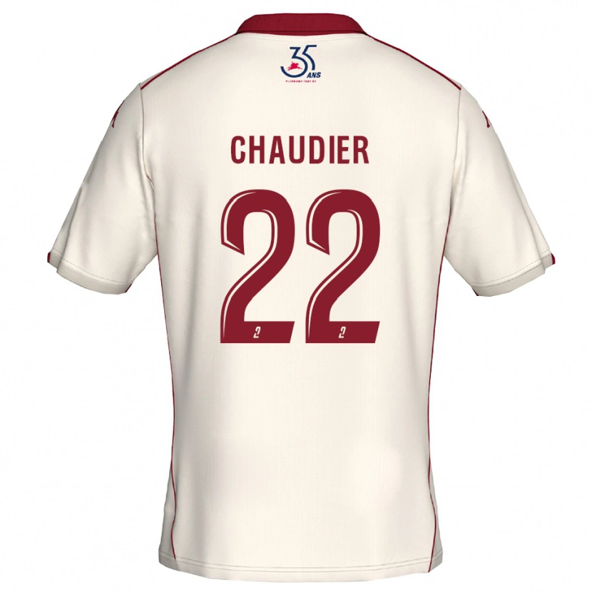 Danxen Heren Ophélie Chaudier #22 Wit Bourgondisch Uitshirt Uittenue 2025/26 T-Shirt