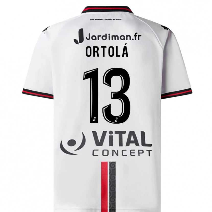 Danxen Heren Adrián Ortolá #13 Wit Rood Uitshirt Uittenue 2025/26 T-Shirt