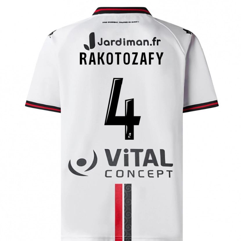 Danxen Heren Lucas Rakotozafy #4 Wit Rood Uitshirt Uittenue 2025/26 T-Shirt