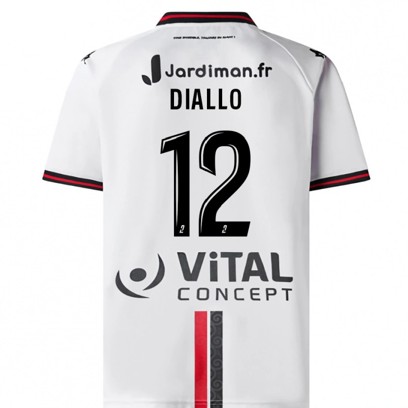 Danxen Heren Youssouf Diallo #12 Wit Rood Uitshirt Uittenue 2025/26 T-Shirt