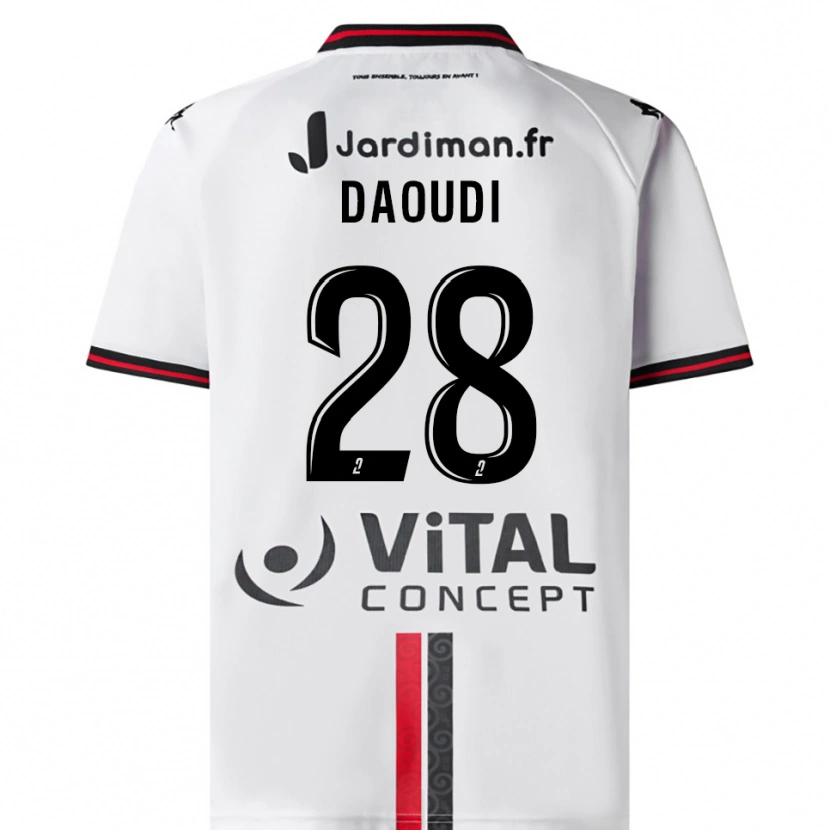 Danxen Heren Sana Daoudi #28 Wit Rood Uitshirt Uittenue 2025/26 T-Shirt