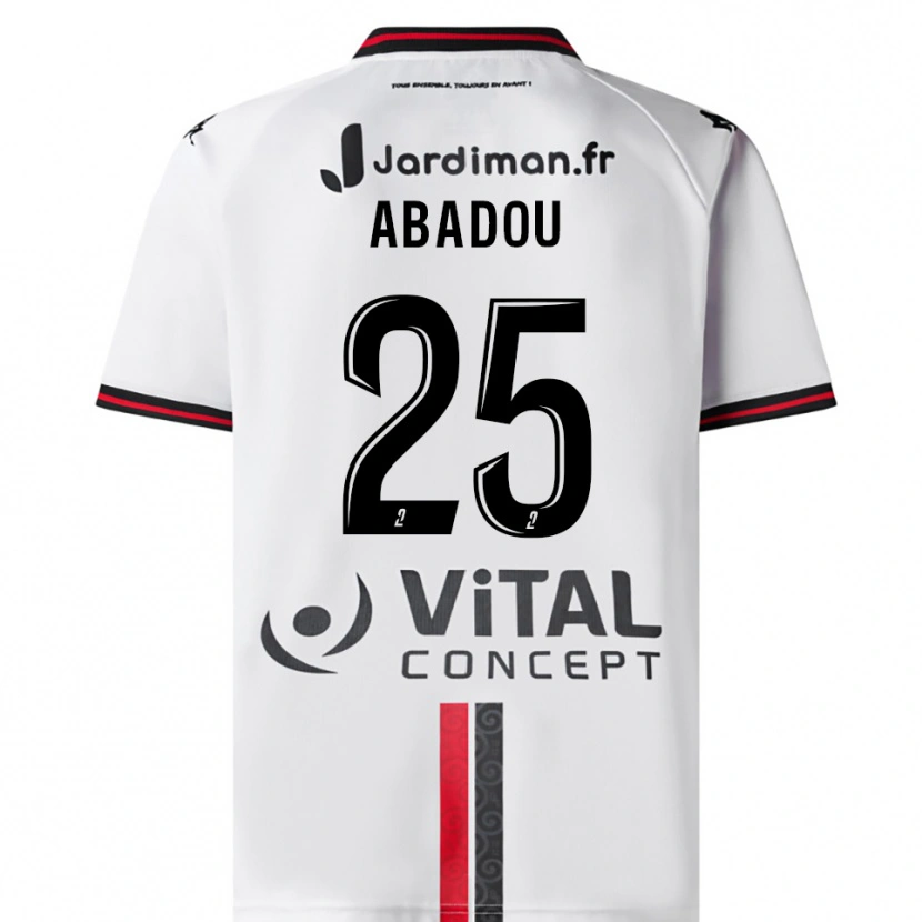 Danxen Heren Lea Abadou #25 Wit Rood Uitshirt Uittenue 2025/26 T-Shirt