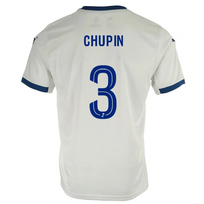 Danxen Heren Tom Chupin #3 Wit Blauw Uitshirt Uittenue 2025/26 T-Shirt