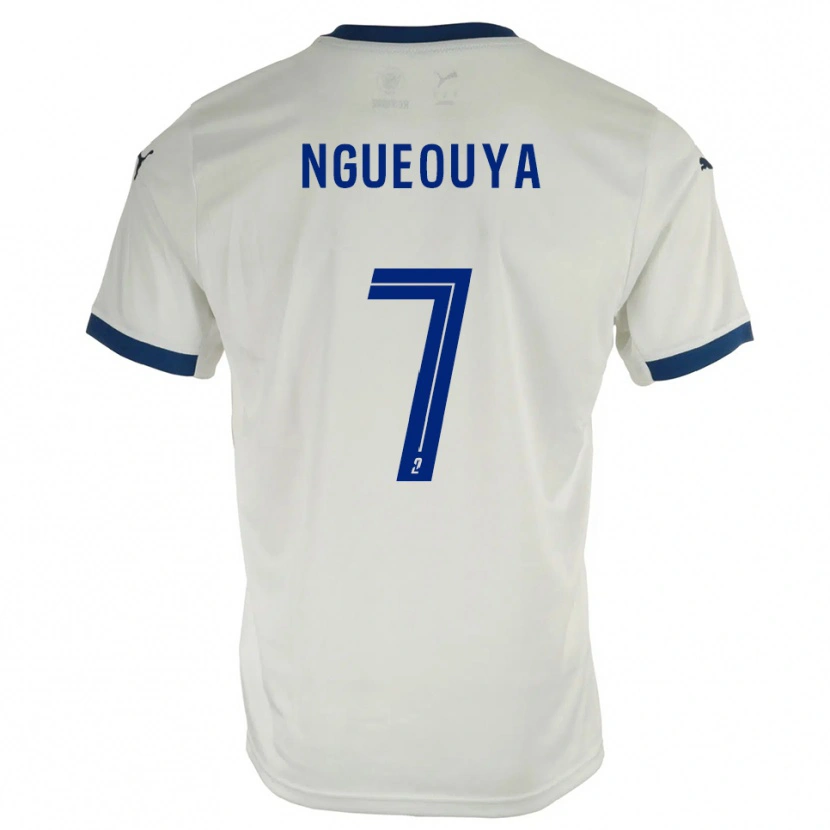 Danxen Heren Anthony Ngueouya #7 Wit Blauw Uitshirt Uittenue 2025/26 T-Shirt