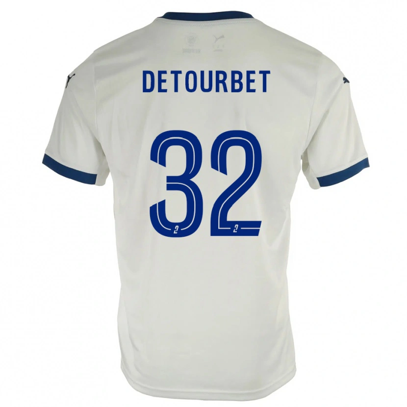 Danxen Heren Mathys Detourbet #32 Wit Blauw Uitshirt Uittenue 2025/26 T-Shirt