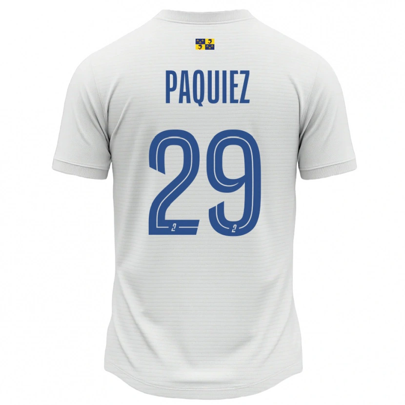 Danxen Heren Gaëtan Paquiez #29 Wit Blauw Uitshirt Uittenue 2025/26 T-Shirt