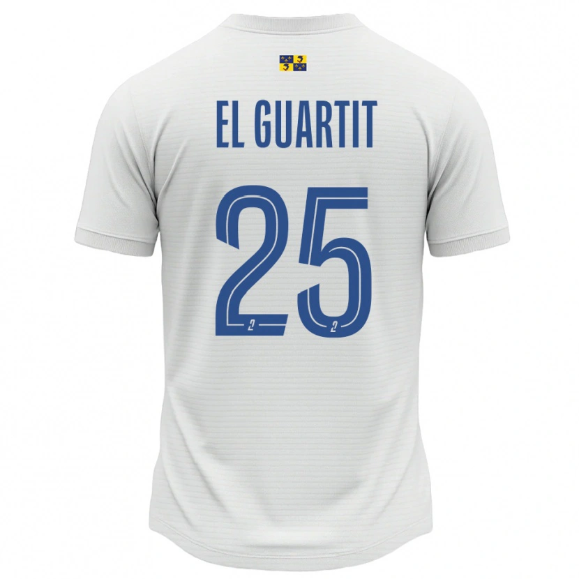 Danxen Heren Yassine El Guartit #25 Wit Blauw Uitshirt Uittenue 2025/26 T-Shirt