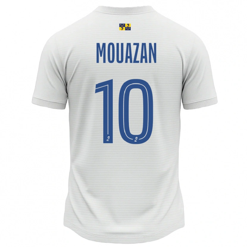 Danxen Heren Baptiste Mouazan #10 Wit Blauw Uitshirt Uittenue 2025/26 T-Shirt