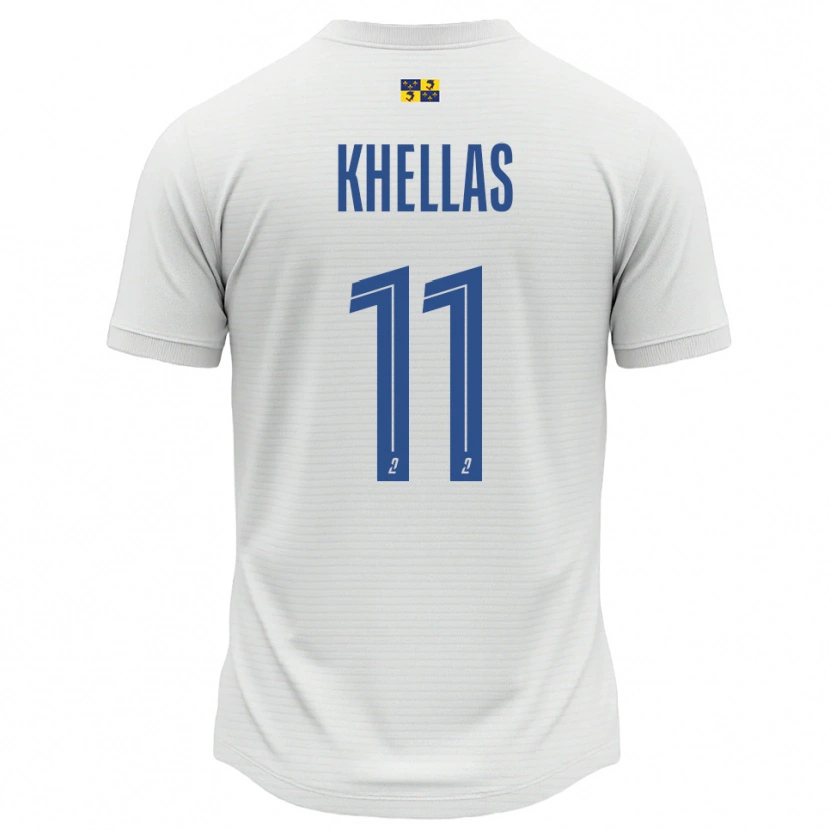 Danxen Heren Armelle Khellas #11 Wit Blauw Uitshirt Uittenue 2025/26 T-Shirt