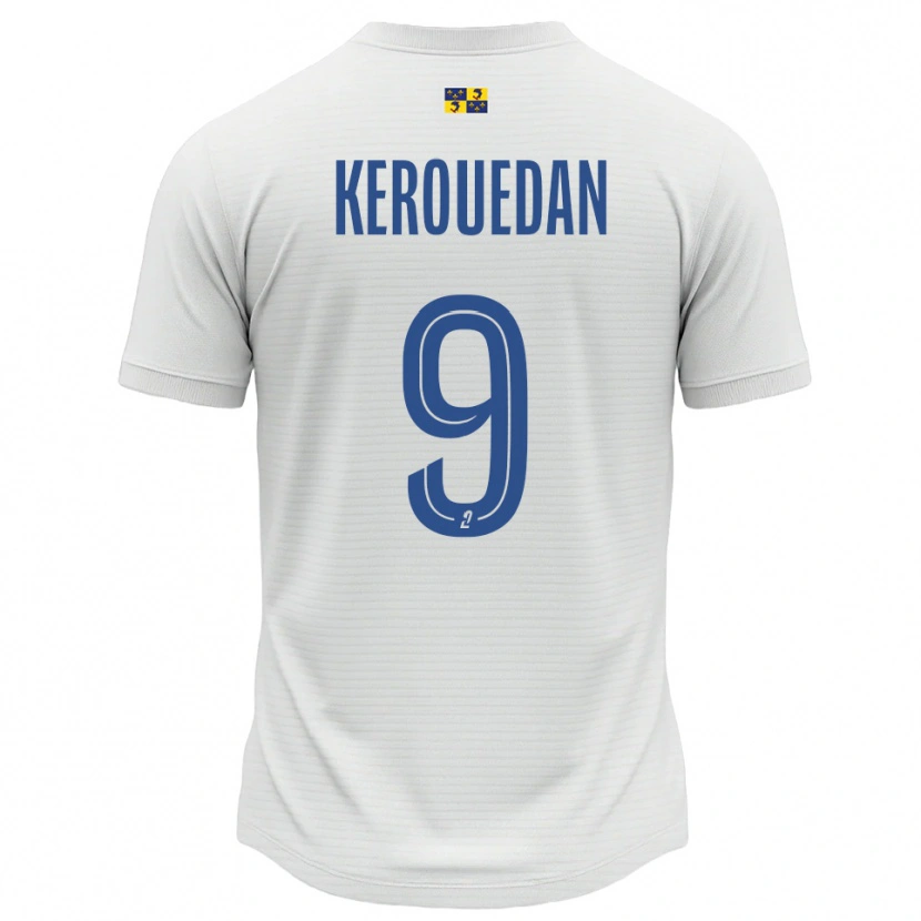 Danxen Heren Alan Kerouedan #9 Wit Blauw Uitshirt Uittenue 2025/26 T-Shirt