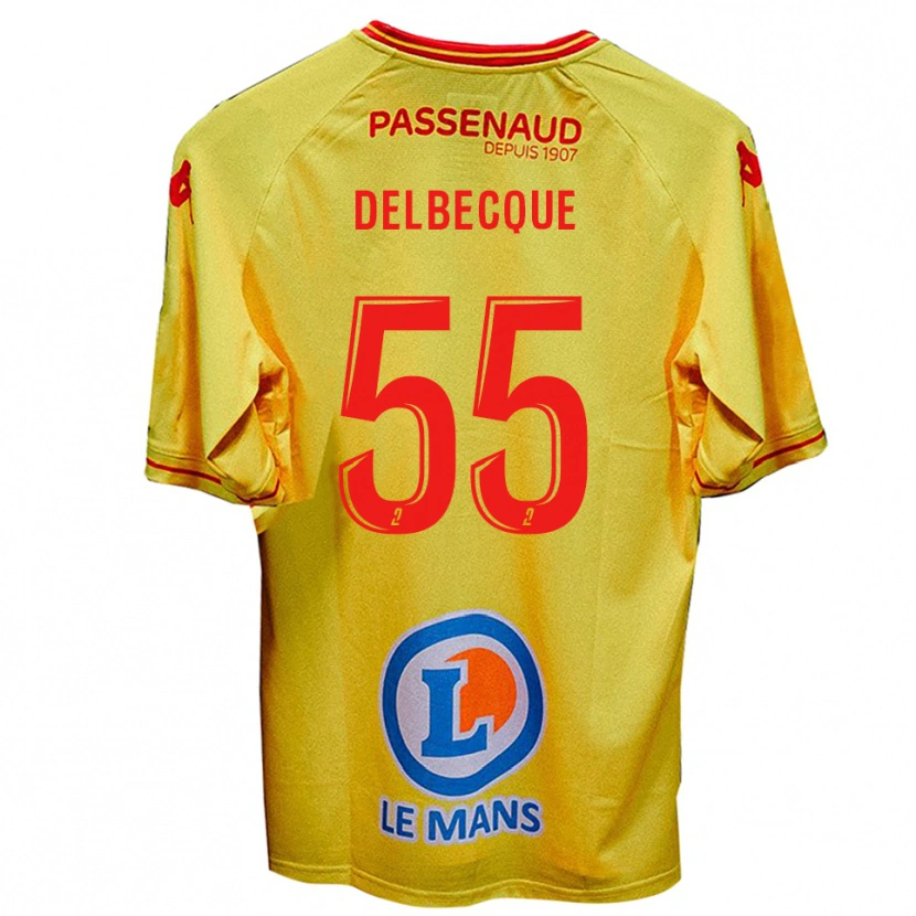 Danxen Heren Augustin Delbecque #55 Geel Uitshirt Uittenue 2025/26 T-Shirt