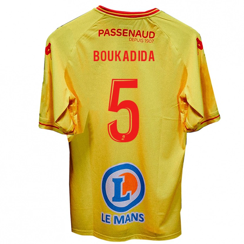 Danxen Heren Rayan Boukadida #5 Geel Uitshirt Uittenue 2025/26 T-Shirt