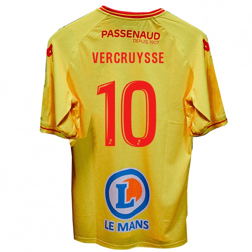Danxen Heren Jean Vercruysse #10 Geel Uitshirt Uittenue 2025/26 T-Shirt
