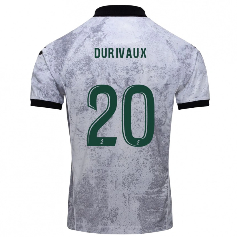 Danxen Heren Dylan Durivaux #20 Wit Zwart Uitshirt Uittenue 2025/26 T-Shirt