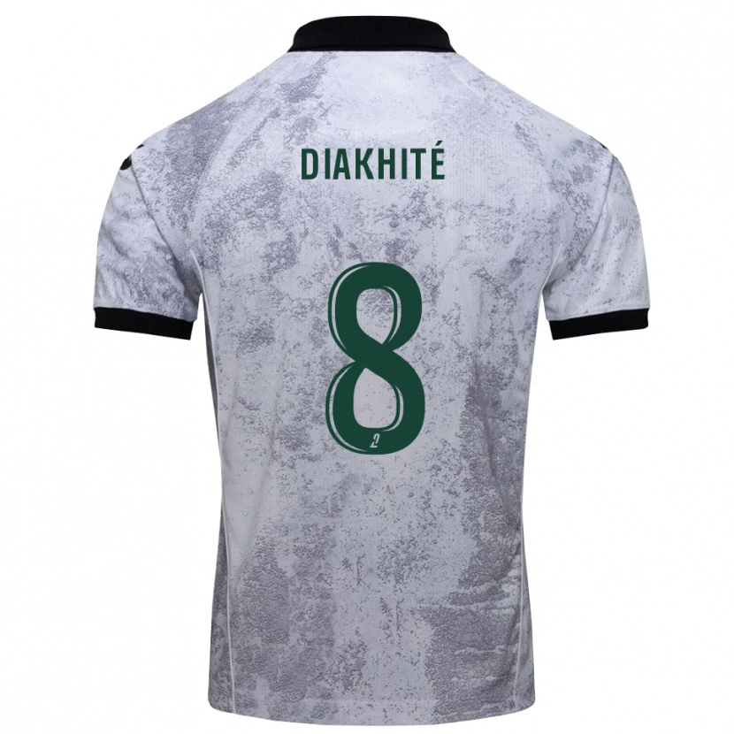 Danxen Heren Abdourahmane Diakhité #8 Wit Zwart Uitshirt Uittenue 2025/26 T-Shirt