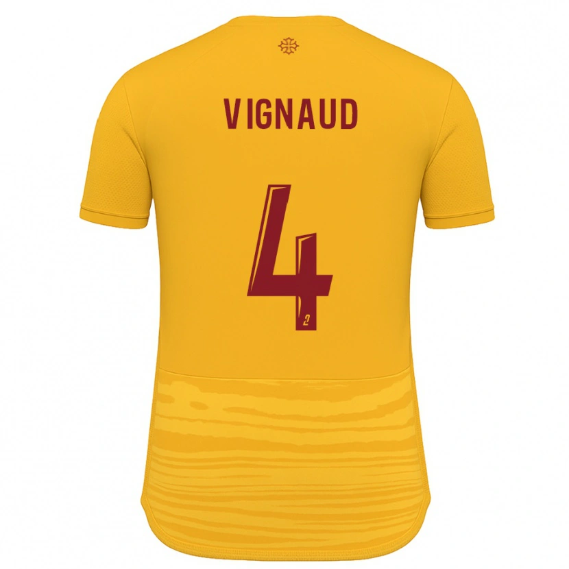 Danxen Heren Emile Vignaud #4 Oranje Bourgondisch Uitshirt Uittenue 2025/26 T-Shirt