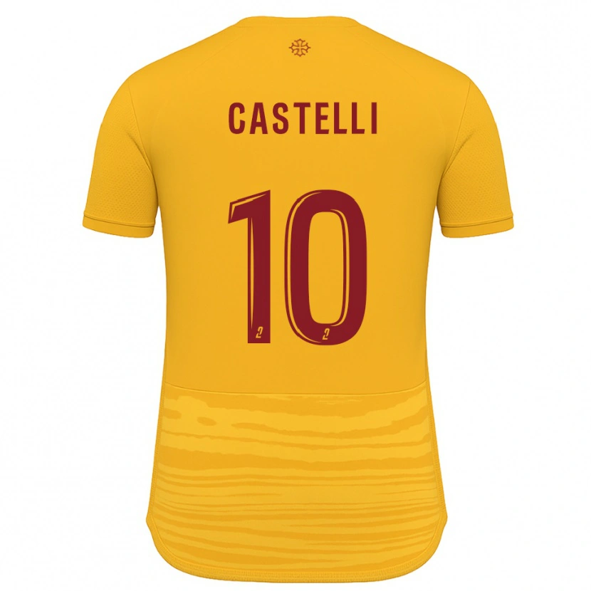 Danxen Heren Fabio Castelli #10 Oranje Bourgondisch Uitshirt Uittenue 2025/26 T-Shirt