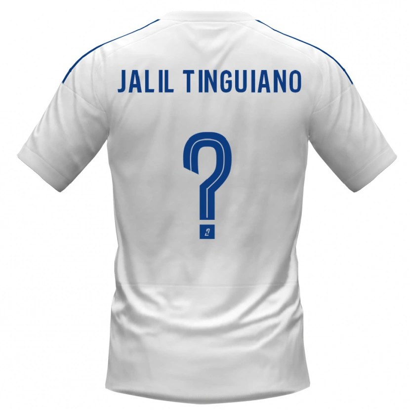 Danxen Heren Abdoul Jalil Tinguiano #0 Wit Blauw Uitshirt Uittenue 2025/26 T-Shirt