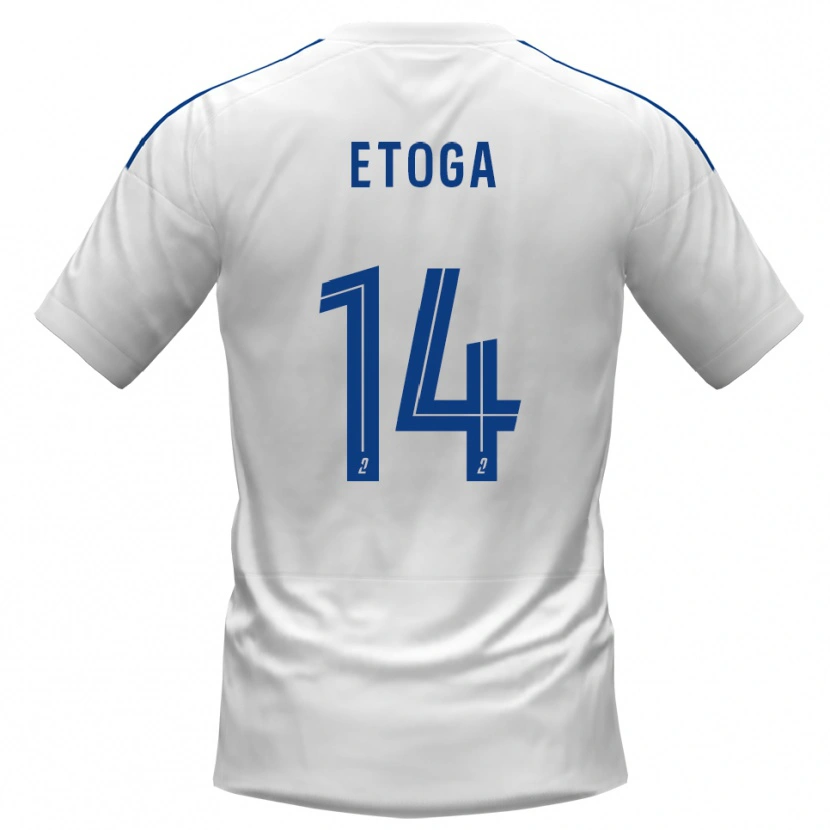 Danxen Heren Loïc Etoga #14 Wit Blauw Uitshirt Uittenue 2025/26 T-Shirt