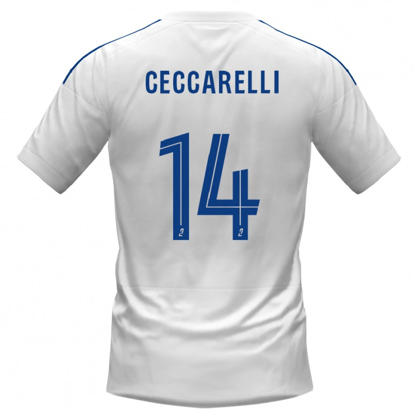 Danxen Heren Grégory Ceccarelli #14 Wit Blauw Uitshirt Uittenue 2025/26 T-Shirt